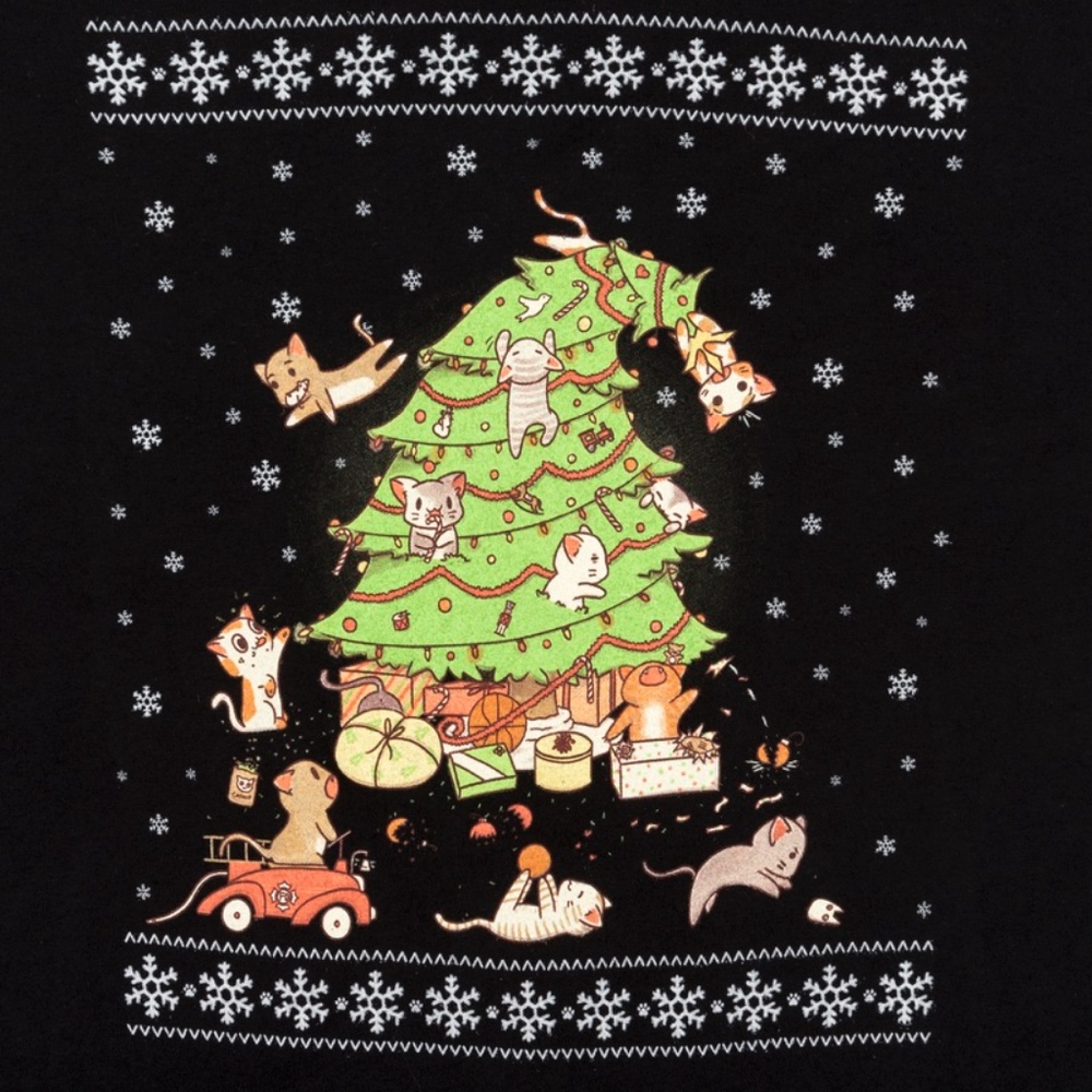 Cats in the Christmas Tree T-Shirt Tee XL NWOT - Picture 2 of 7